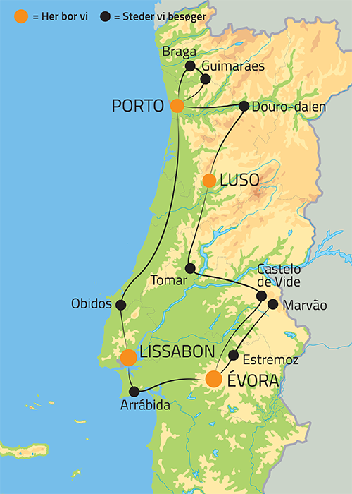 Kort over opdagelsesrejsen til Portugal